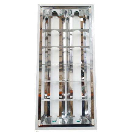 KAP LAMPU RMI RM 2x18W TL T8 LED Tube PHILIPS InLite 8W 60CM Mirror - Kap RMI Saja
