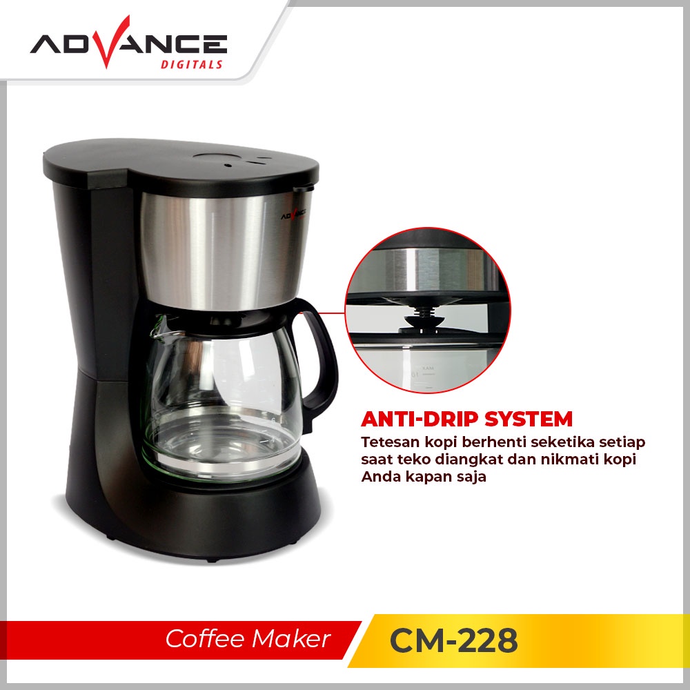 Advance Coffee Maker 1.5L Mesin Pembuat Kopi | Mesin kopi CM-228 Bergaransi Resmi 1 Tahun