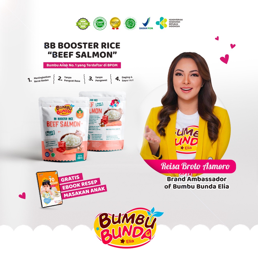 Bumbu Bunda Elia BB Booster Rice MPASI Beras Mpasi Beef Steak Salmon Chicken Tuna Butter Cheese