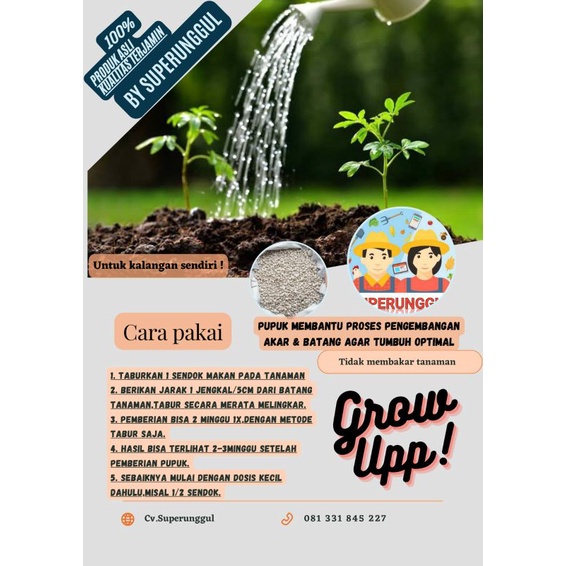 Pupuk Grow Up Untuk Pertumbuhan / Pembesar Batang Dan Akar