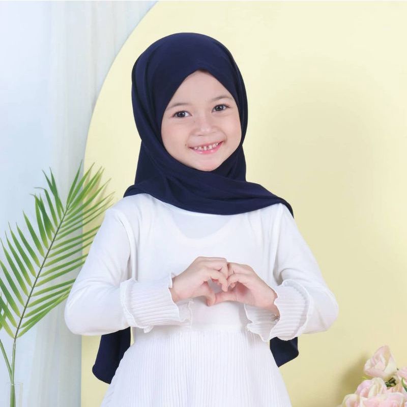 Pashmina Oval Instan Jersey Anak / Jilbab Pasmina Anak