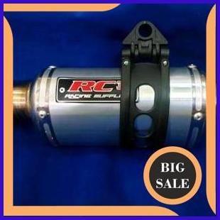 last stok selenser RC3 tri oval panjang18cm diameter 51mm berikut kleman acerbis 140ZZ3