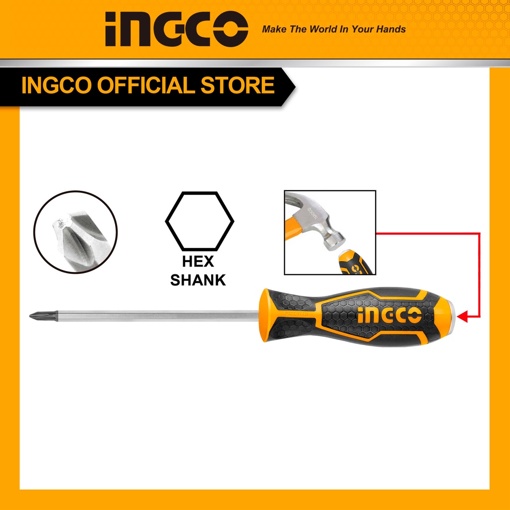 (INGCO) - OBENG KETOK GG. KARET 6" (+) INGCO HGTSPH3150