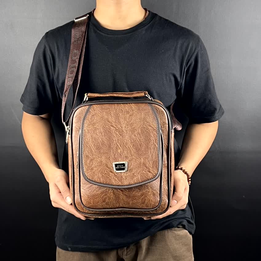 POLO AMSTAR - Tas Selempang Kulit PU 10&quot; Inchi Slingbag Tas pria tas Kantor