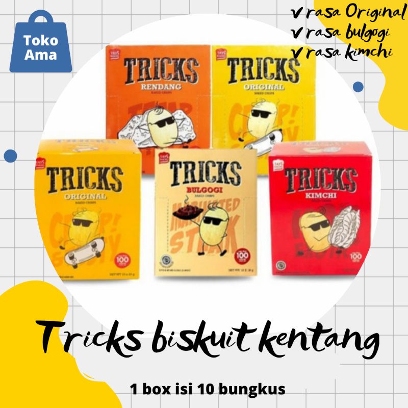 

[Hatga grosir] Tricks biskuit kentang rasa original 1 box isi 10 bungkus