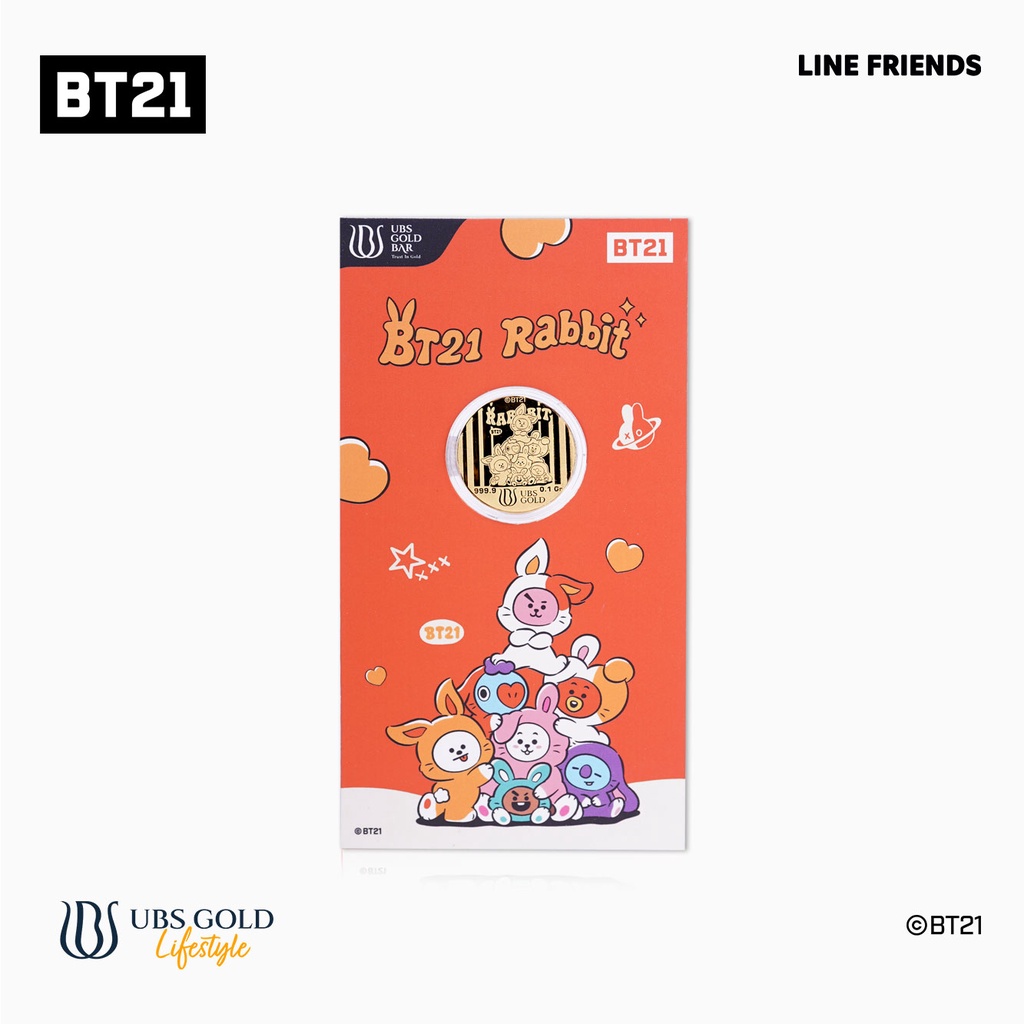 Angpao Imlek UBS emas asli 0,1 gram hello kitty 24k Angapo Bt21