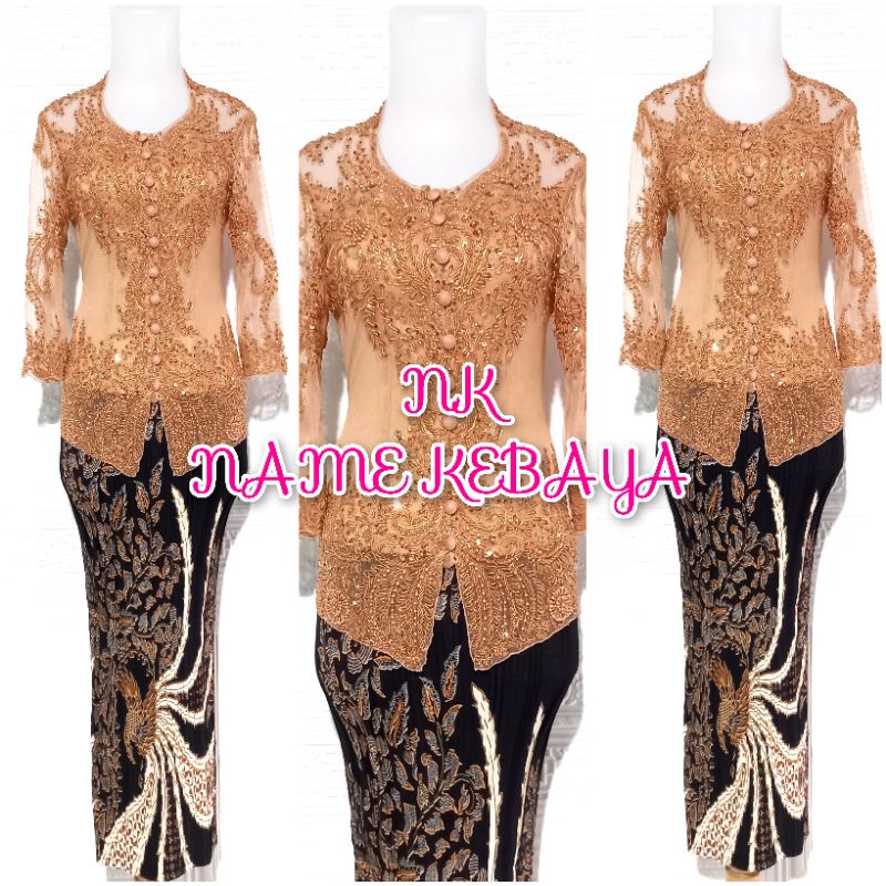 set kebaya pesta kebaya kerah sunda lengan 7/8