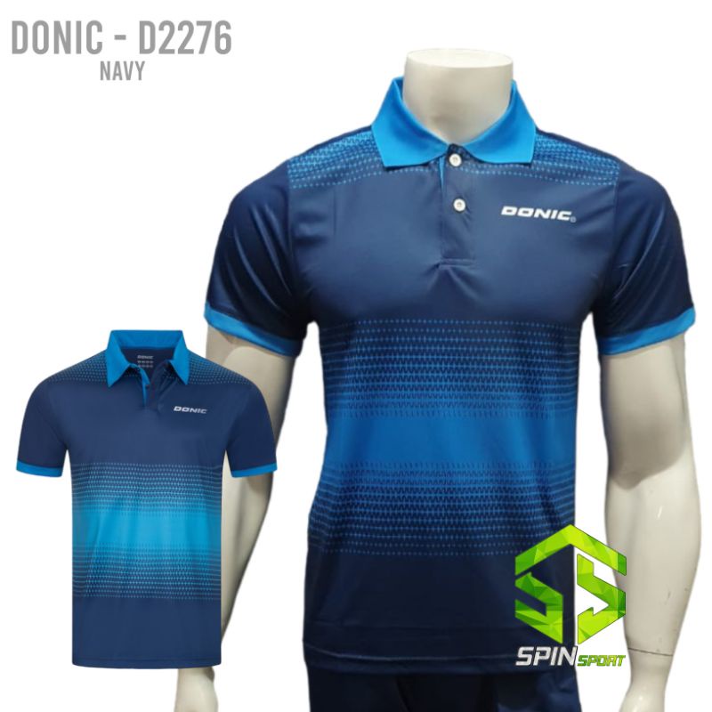 [D2276 Navy] Kaos Donic Import Go Premium Terbaru Series Jersey Baju Tenis Meja Pingpong Sport Olahr
