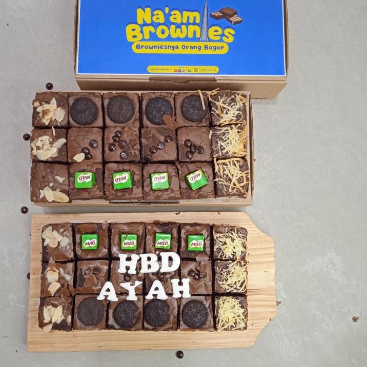 

➪ ( NA'AM ) KUE BROWNIES PANGGANG FUDGY COSTUME HURUF 20X10cm ISI 18 POTONG ♣