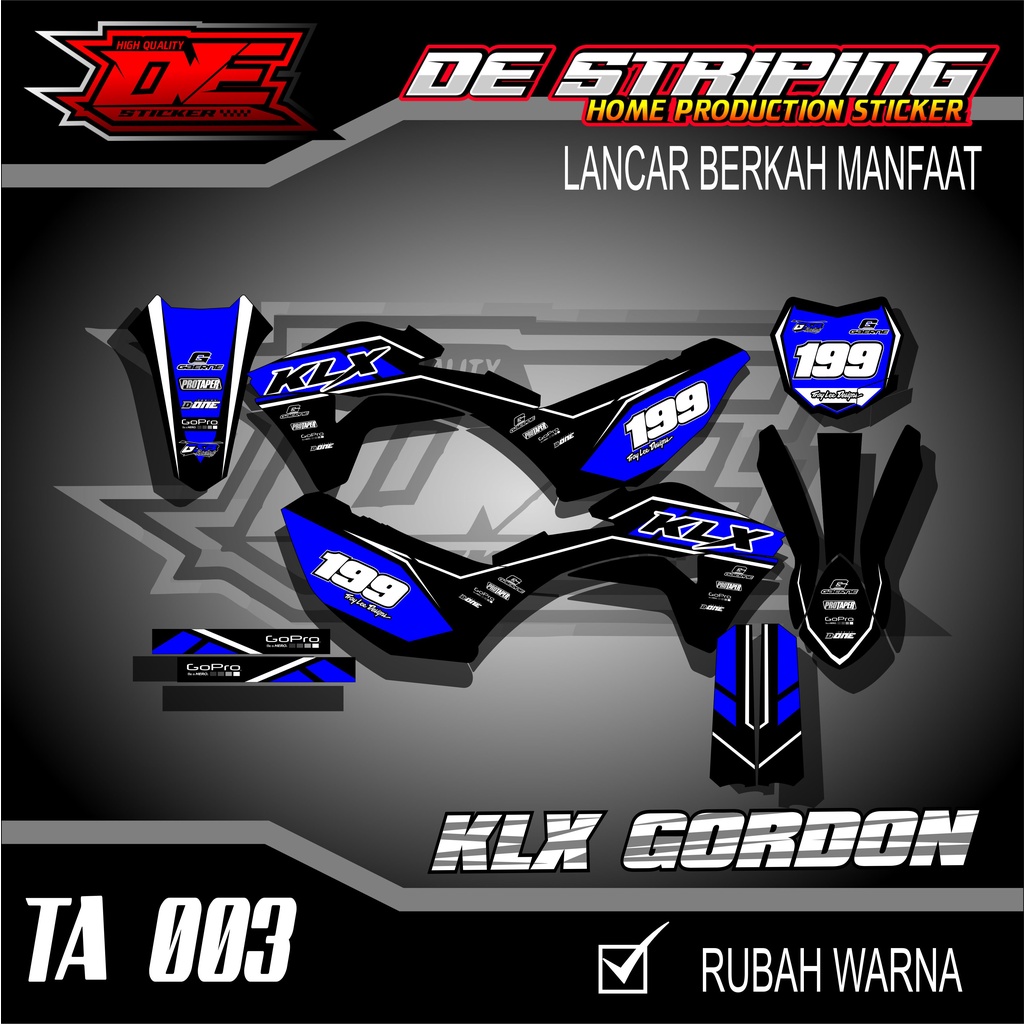 Stiker Striping Motor KLX GORDON Fullbody Stiker KLX Gordon TA003