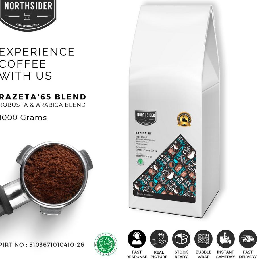 

♚ BIJI KOPI SUSU RAZETA'65 BLEND ROBUSTA-ARABIKA - 1KG NORTHSIDER COFFEE ✿