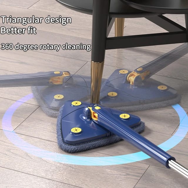 Alat Pel Rotate 360° Triangle Mop Pembersih Lantai Kaca Segitiga Microfiber