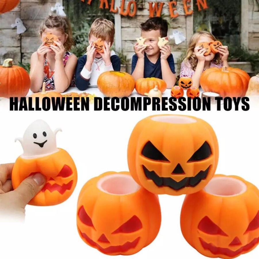 Mainan Hobi Squishy Labu Pumpkin Popit Silikon Balon Silicone Hallowen /squishy kenyal /squishy karakter /squishy murah /mainan anti stress