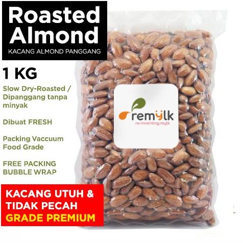 

M77 Kacang Almond Roasted / Panggang 1 kg GRADE A PREMIUM Original [REMYLK] TOP PRODUCT ㅷ