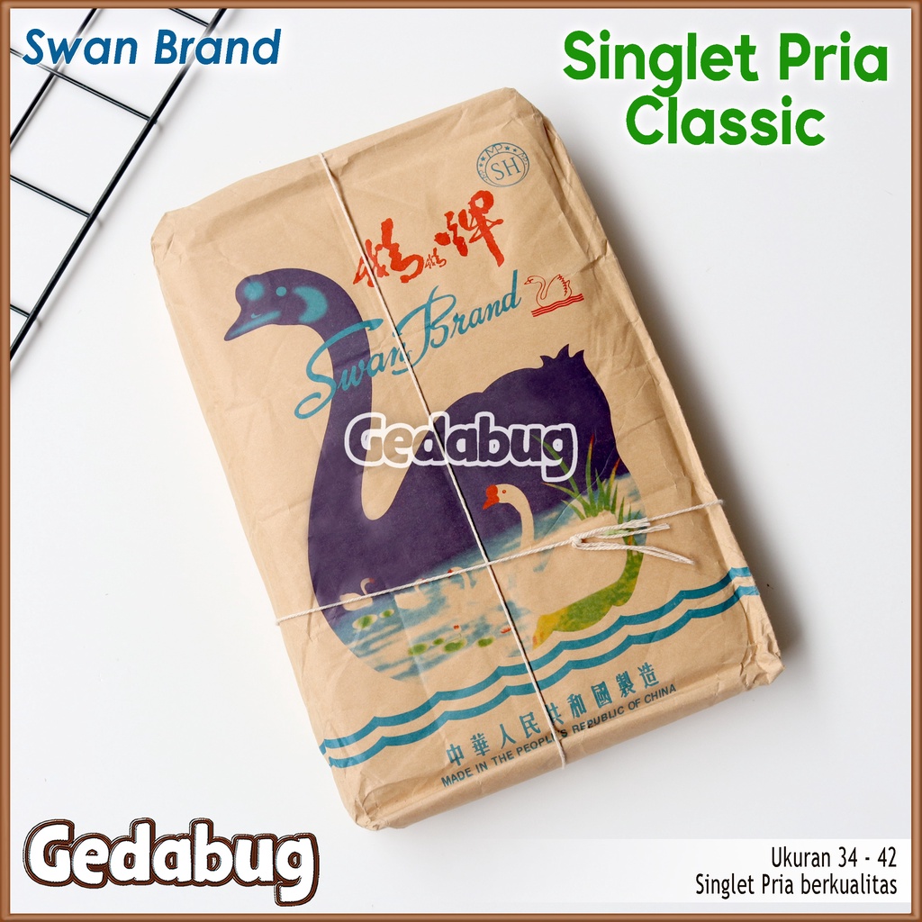 Singlet Pria Classic Swan Brand | Daleman Pria dewasa Berkuaitas | Gedabug