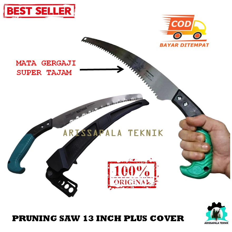 Gergaji lengkung untuk dahan ranting lengkap ada sarung gergaji Pruning Saw
