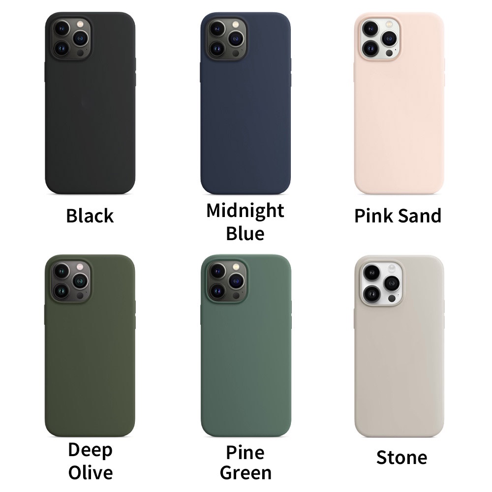 [Logo] Colorful Silicone Case for iPhone 11 12 13 Pro Max Full Cover Protector