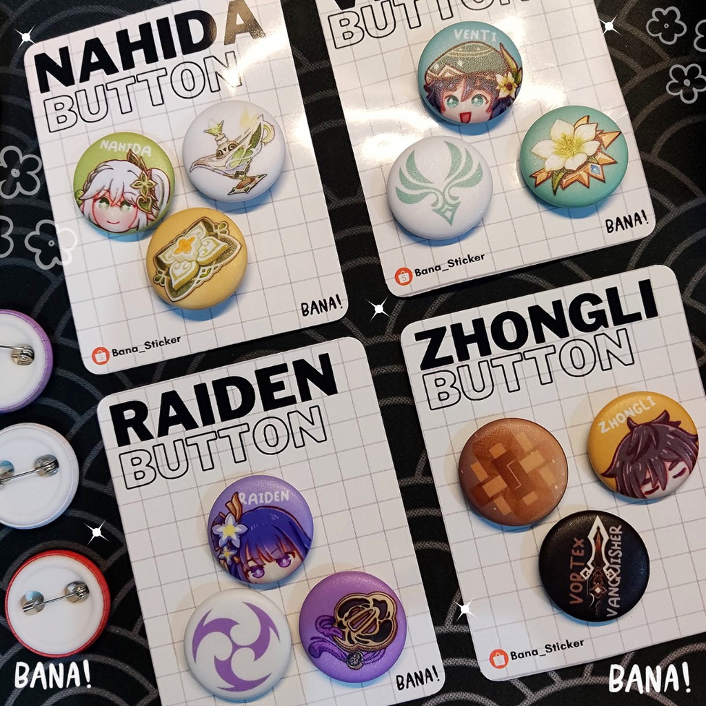Pin Button Set Genshin Impact Archon Series 25mm [3pcs] | BANA