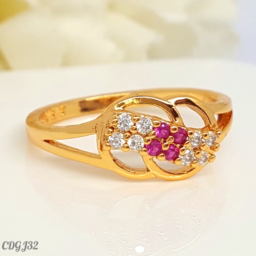 PGX Cincin Xuping Wanita Perhiasan Lapis Emas Aksesoris Fashion Premium - Z312