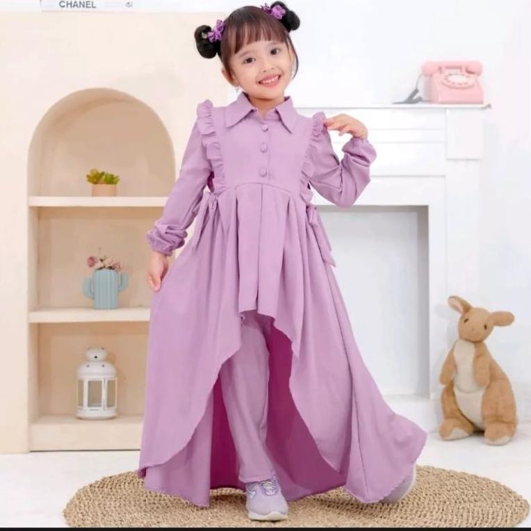 HARGA TERMURAAH SETELAN TUNIK ANAK UMUR 7-12 TAHUN || LONG SET ANAK || SETELAN LONG TUNIK ANAK PEREM