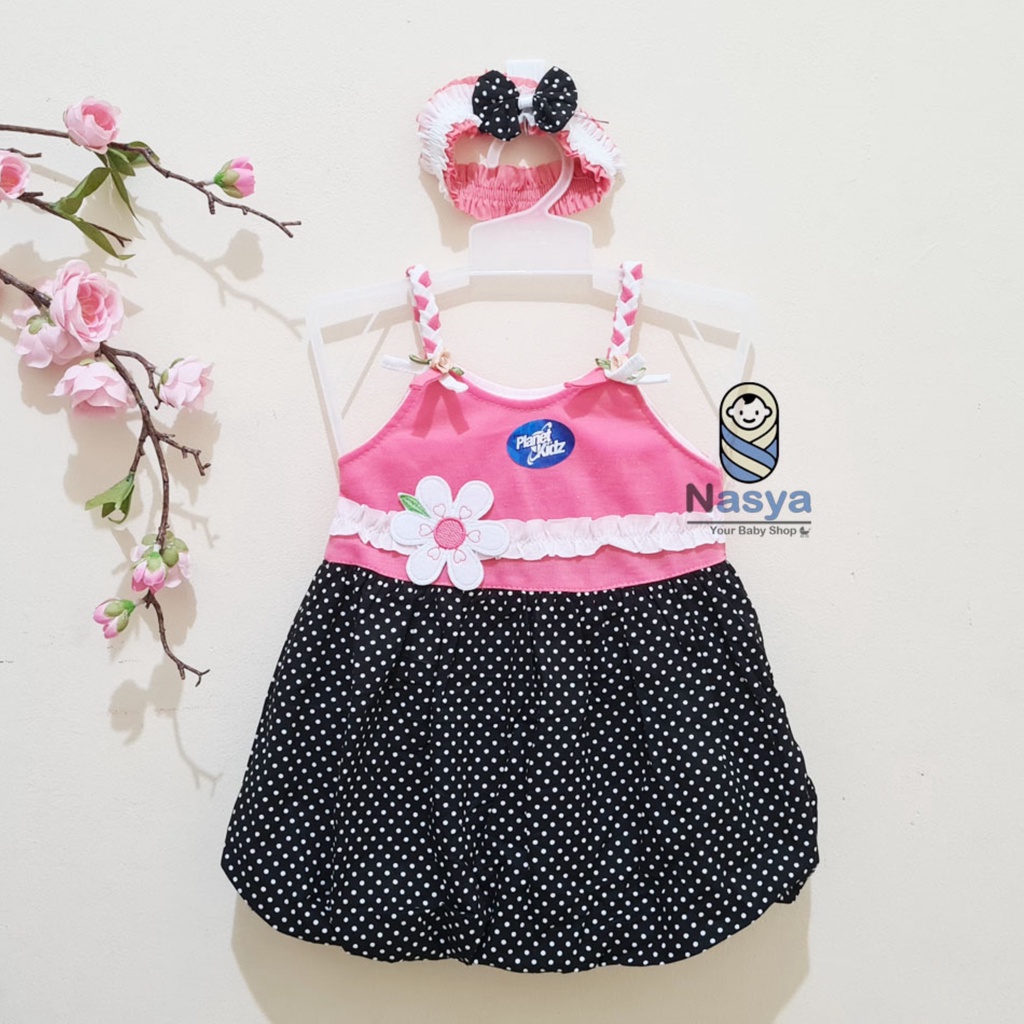 [P-041B] Dress Bayi Singlet  bunga Lucu (0-6 bulan)