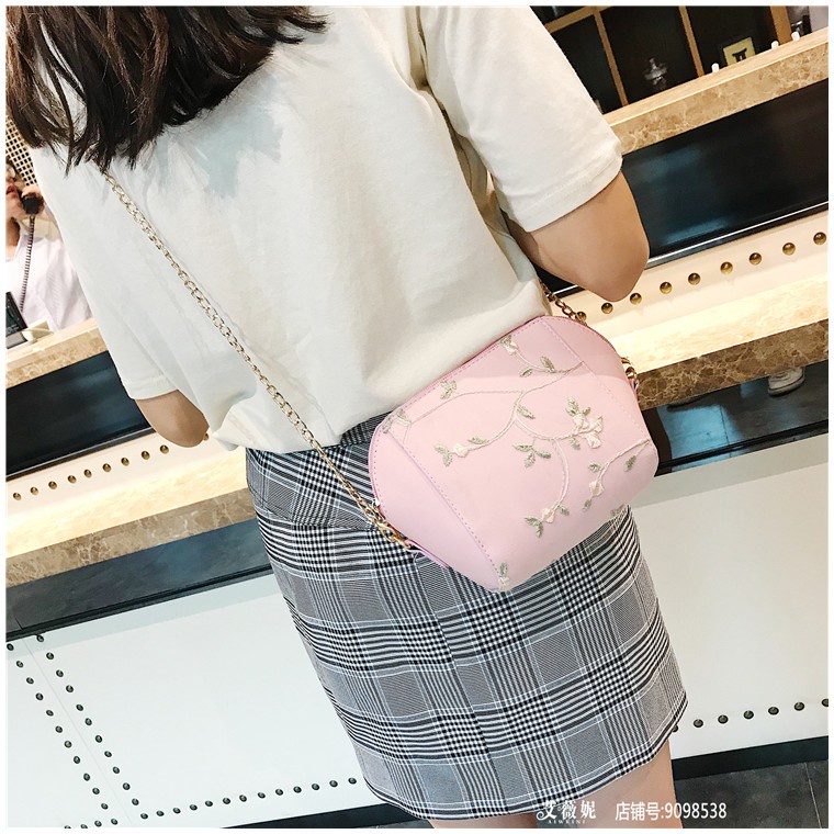 FYGALERY FYG1214 Tas Selempang Motif Bunga Bordir Perempuan Slingbag Fashion Wanita Sling Bag Korea Murah