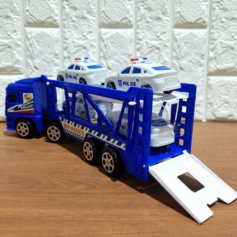 Mainan Mobil Truk Hauler Polisi - Miniatur Mobilan Towing Police Anak Laki Cowok