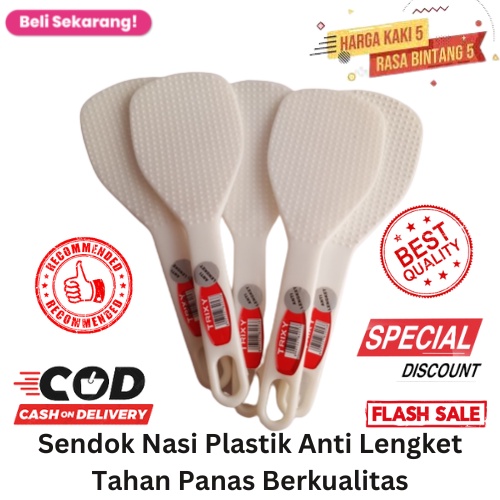 [BISA COD] PROMO Sendok Nasi Plastik Anti Lengket Tahan Panas Berkualitas Centong Nasi Centong Rice Cooker Sendok Saji Alat Saji Murah