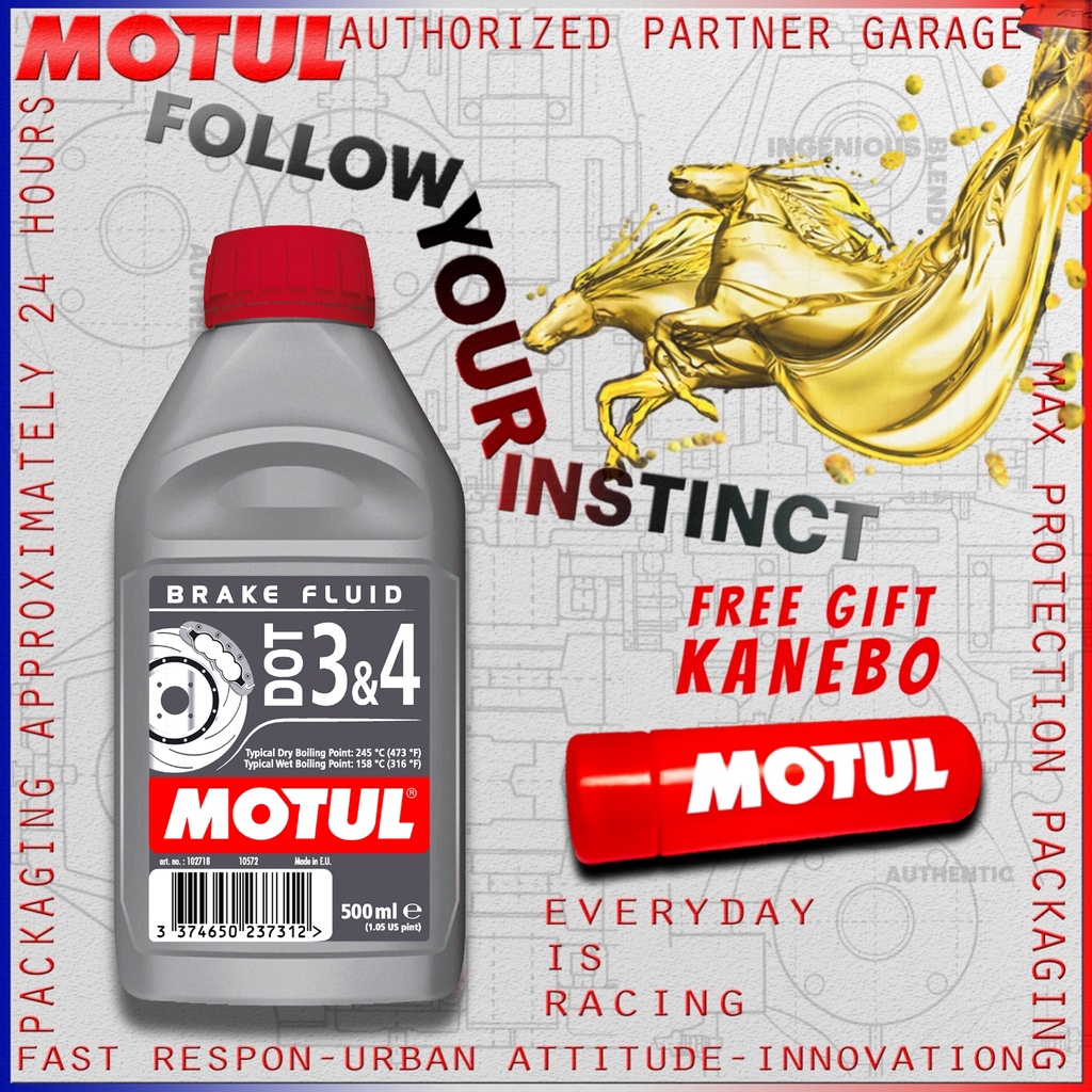 MOTUL BRAKE FLUID DOT 3&amp;4 DOT 3 DOT 4  500 ml MINYAK REM OLI MOTOR IMPORT ORIGINAL