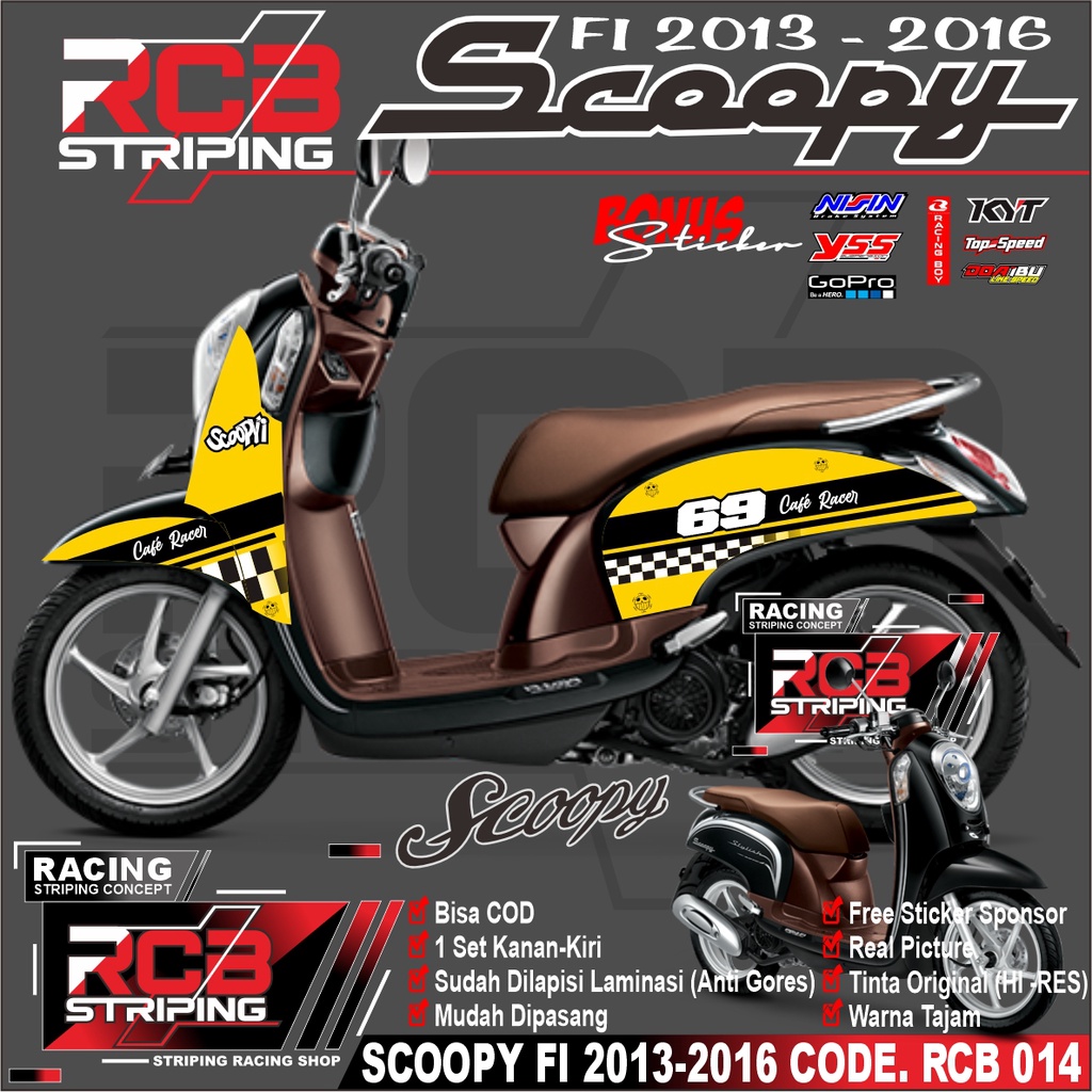 Sticker Striping List Variasi Scoopy Fi 2013-2016 - Striping Variasi Scoopy Fi 2013-2016 Rcb 014