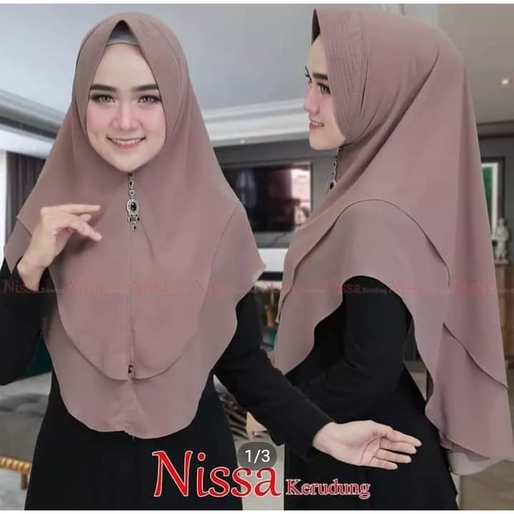 HIJAB INSTAN 2 LAYER KEKINIAN/HIJAB BERGO INSTAN TSALISA SYIRIA KHIMAR CERUTY BABYDOOL