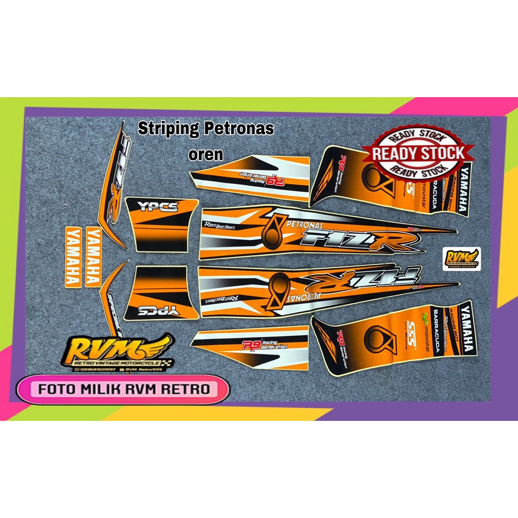 striping fiz sticker petronas yamaha fiz r f1z r petronas