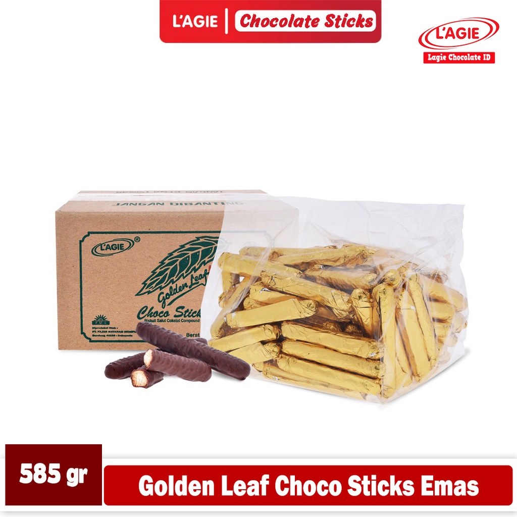 LAGIE GOLDEN LEAF CHOCO STICKS EMAS 585GRAM