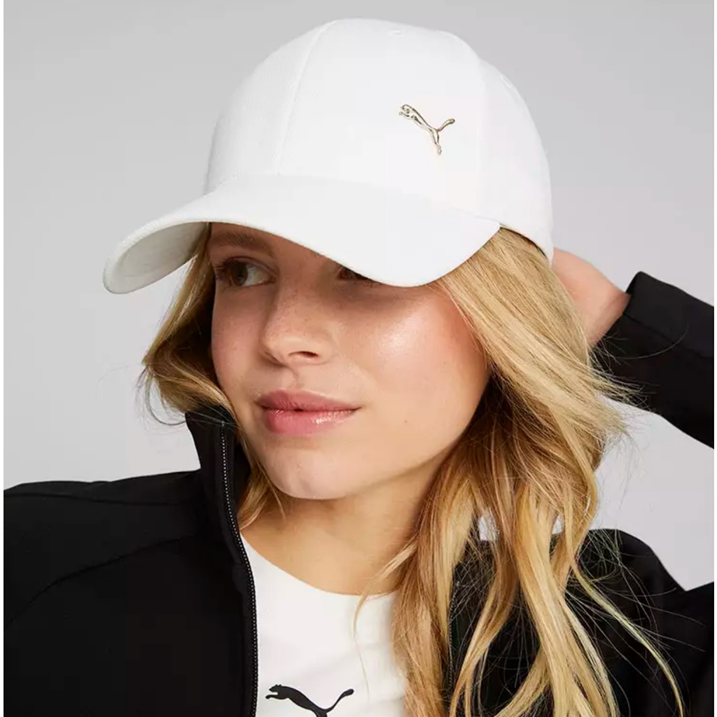 Puma Gold Metal Cat Cap White Putih Logo Emas 024158-02 Topi Original
