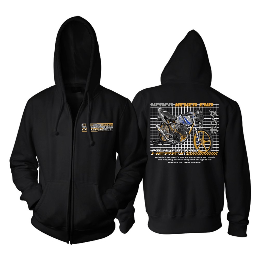 JAKET ZIPPER HONDA MEGAPRO HEREX NEVER END BIG SIZE JUMBO