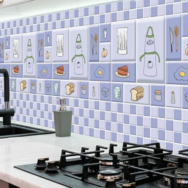 wallpaper dapur stiker dapur Motif lucu aesthetic alumunium voil anti air anti panas TERMURAH 60CM X 5M