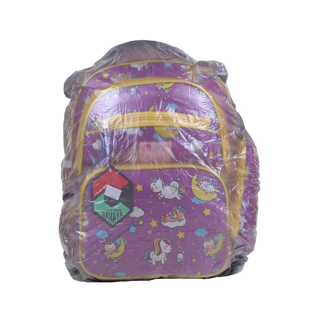 Tas Ransl Unicorn Anak Perempuan PAUD TK SD Bonus Tempat Pensil Ukuran Compact Backpack Sekolah Anak Cewek Ngaji Les TPA TPQ Piknik Ts Bagus Bahan Impor Tebal Awet Kuat Bonus Raincover Muat Buku Tema LKS IPad Tablet Tas Cahaya Unicorn Bulan