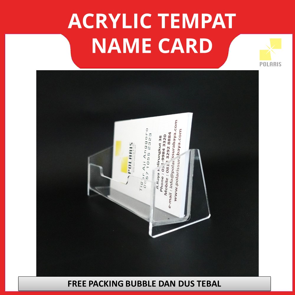 KOTAK DISPLAY KARTU NAMA AKRILIK TEMPAT KARTU BISNIS - ACRYLIC NAME CARD HOLDER BUSINESS CARD STAND