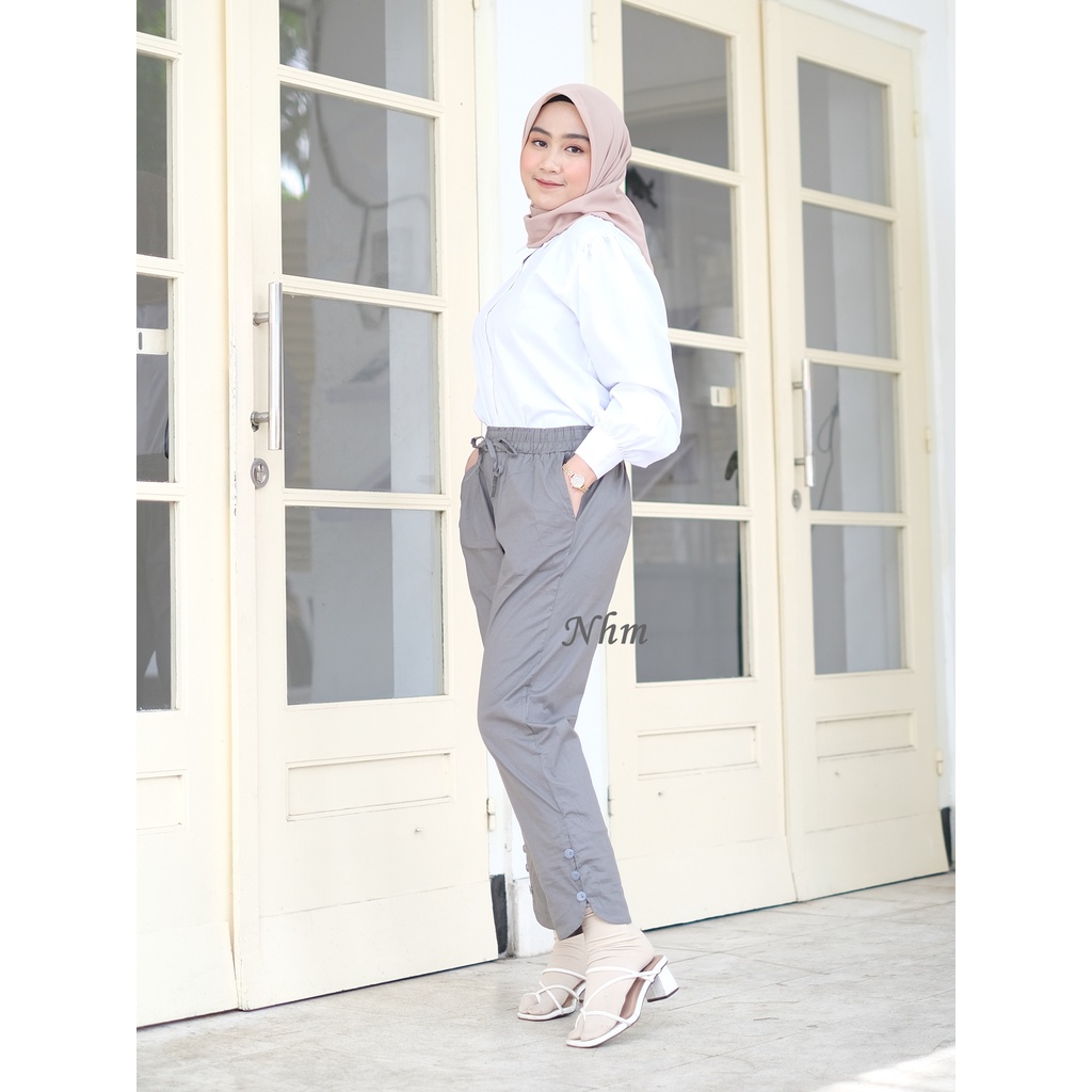 NHM Celana Wanita CINDY PANTS Katun streetch, Celana Formal Casual