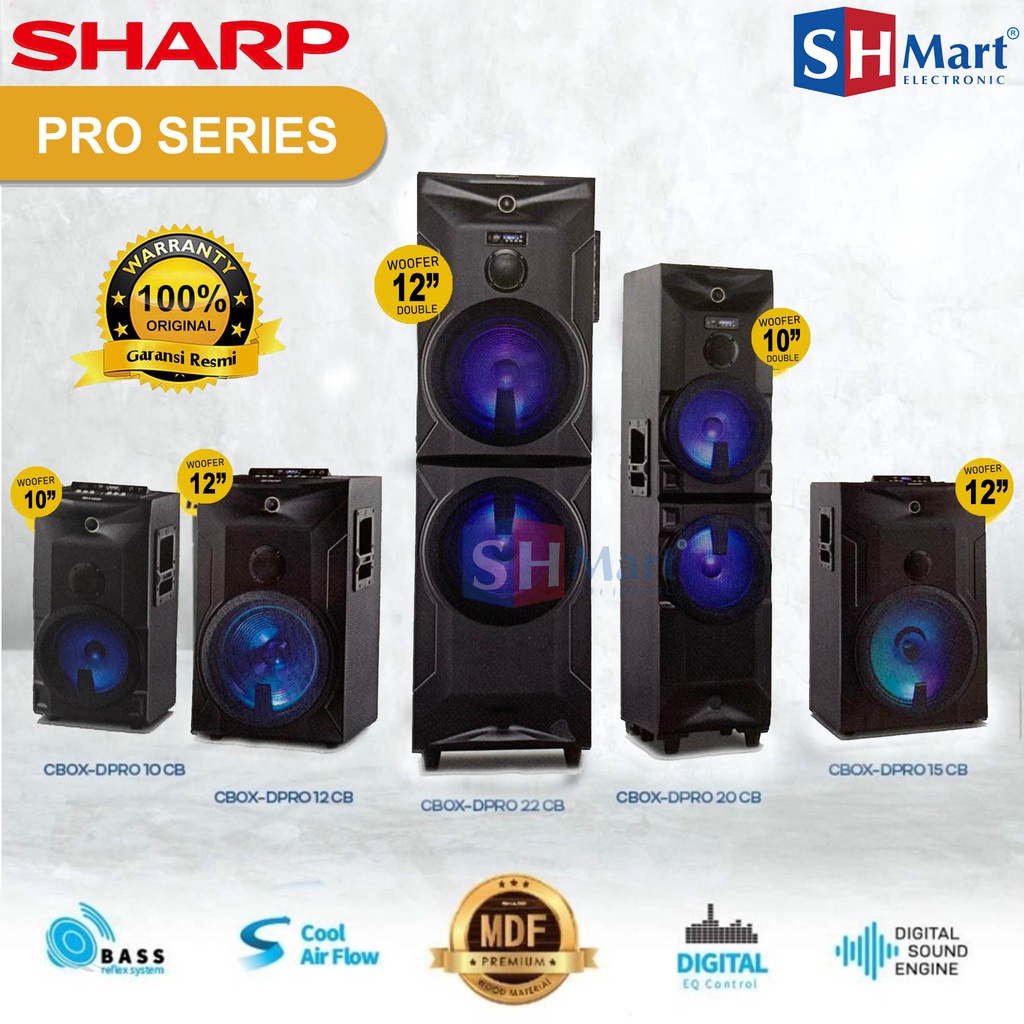 NEW SPEAKER ACTIVE SHARP DIGITAL PRO SERIES BIG WOOFER CBOXDPRO GARANSI RESMI