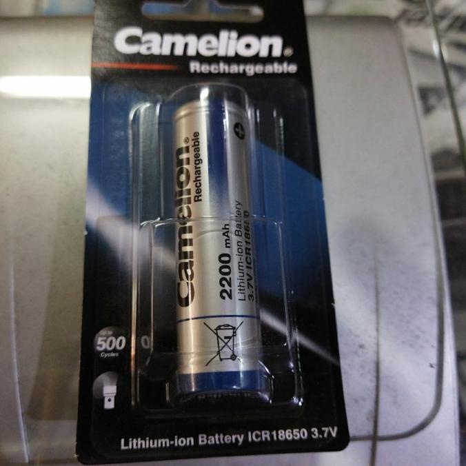 Baterai ICR 18650 battery Camelion 3.7 volt 3.7v 2200mAh ICR18650