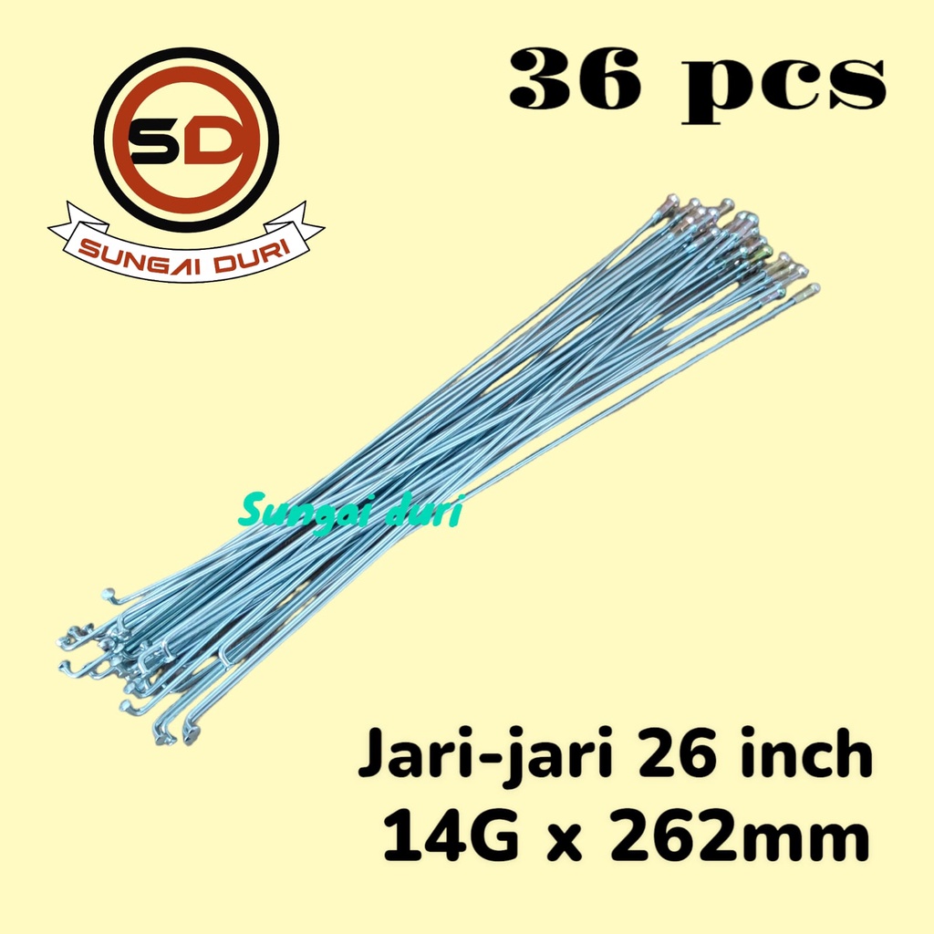 ruji jari jari sepeda 26 inch 14g x 262mm chrome