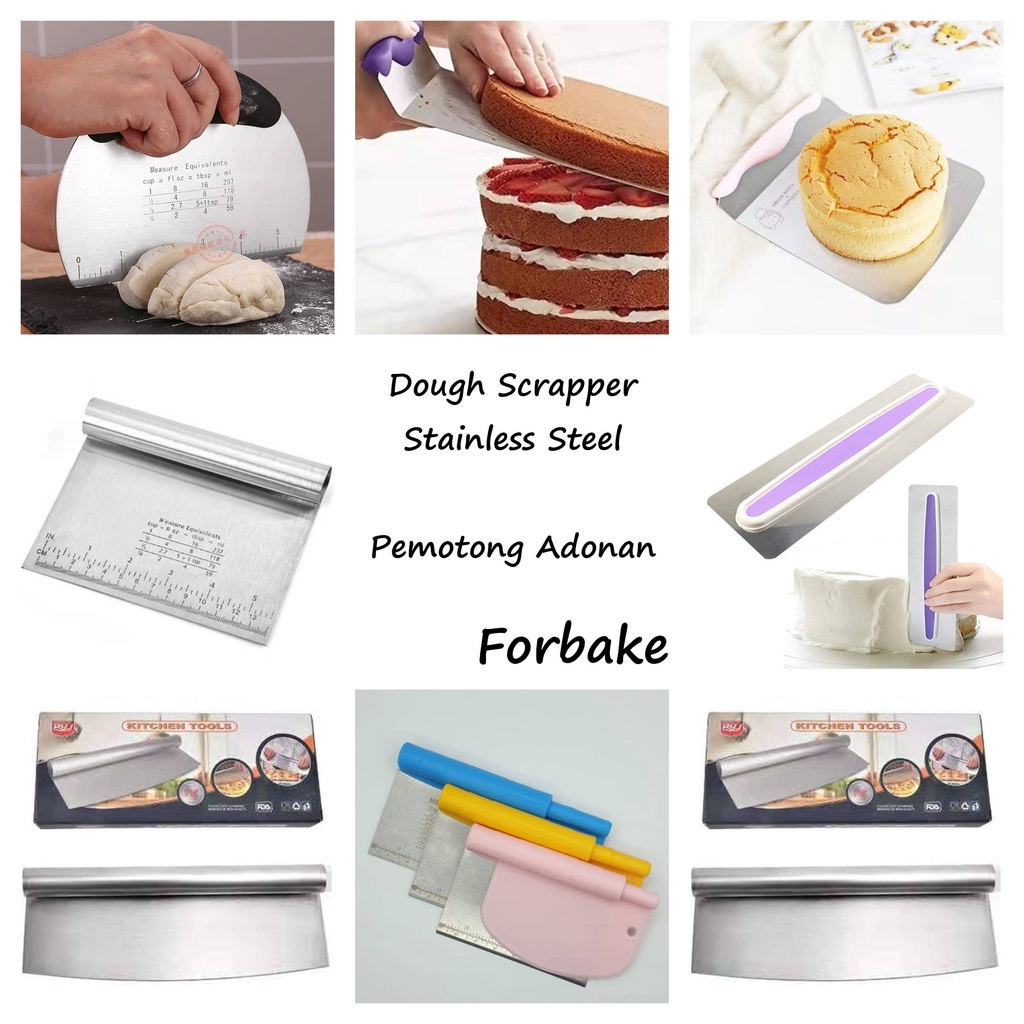 Scraper Stainless Pemotong Adonan Cake Kue Dough Scrapper Cutter