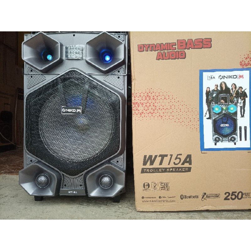 Niko Speaker Bluetooth Portable 15&quot; Trolley WT15A  250 Watt - Garansi 1 Tahun