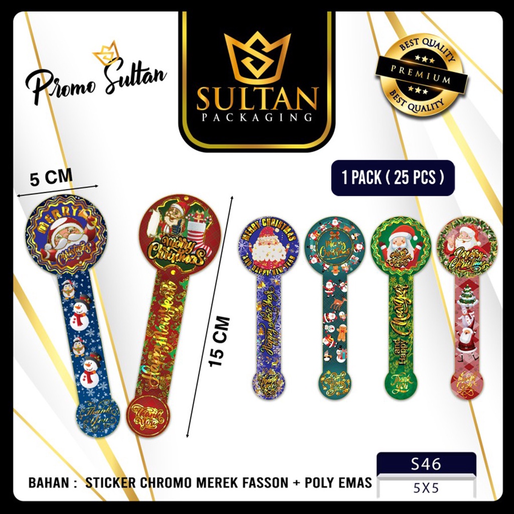 

Sticker - Label Sticker Natal - Sticker Idul Fitri Isi 25 Pcs - S46