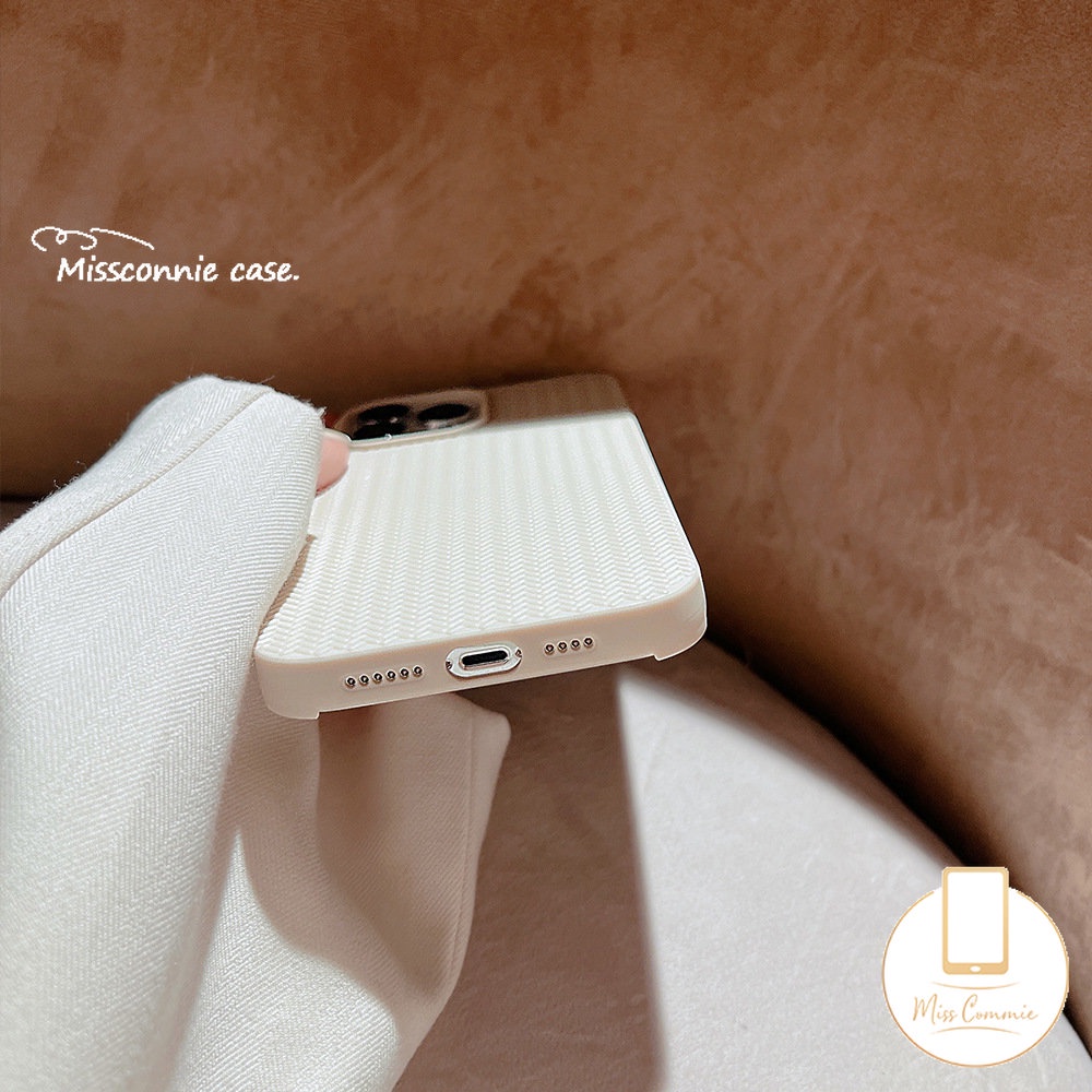 IPHONE Casing Pola Sweater Rajut Mewah Kompatibel Untuk Iphone6 6s 7 8 Plus X XR XS Max11 13 12 Pro Max SE 2020 Simple Warna Solid Lembut Tpu Cover