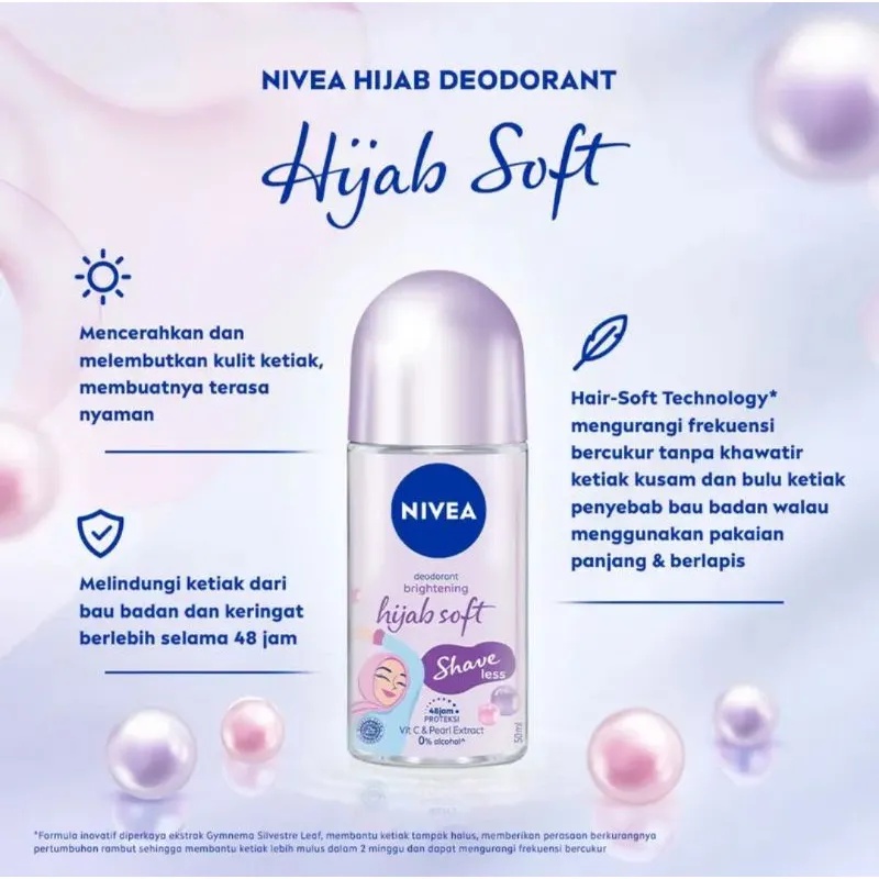 NIVEA Hijab Soft Shaveless Deodorant Brightening 50ml Bpom - Amaze_Kosmetik