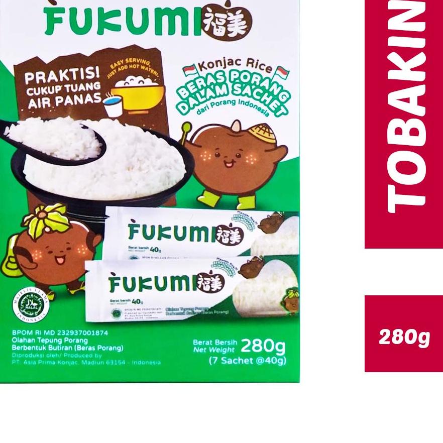 

❀ FUKUMI Beras Porang Box Sachet 280 gr - Shirataki / Konjac Rice HALAL ♢