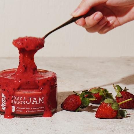 

► NUDE Berry & Dragon Jam Sugar Free Strawberry (Selai) Keto Friendly / Diet,Vegan, Gluten Free Spread ♙