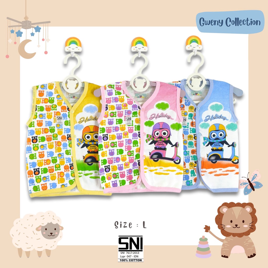 BAJU ATASAN BAYI SINGLET/YKS TANPA LENGAN BAJU / BAJU ANAK MURAH (DKTP)